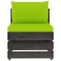 Central sectional sofa with gray impregnated wood cushions by vidaXL, Modular outdoor sofas - Ref: Foro24-3068131, Price: 88,...
