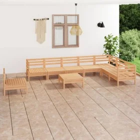 Gartenmöbel-Set 9-teilig aus massivem Kiefernholz von vidaXL, Gartensets - Ref: Foro24-3083049, Preis: 389,60 €, Rabatt: %