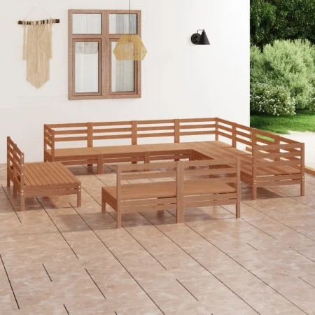 Gartenmöbel-Set 11-teilig aus massivem honigbraunem Kiefernholz von vidaXL, Gartensets - Ref: Foro24-3083157, Preis: 577,30 €...