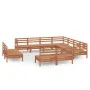 Juego muebles de jardín 11 pzas madera maciza pino marrón miel de vidaXL, Conjuntos de jardín - Ref: Foro24-3083157, Precio: ...