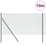 Reja con postes Verde 1 x 10 m Acero