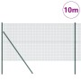 Reja con postes Verde 1 x 10 m Acero