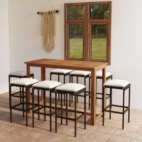 9-teiliges Gartenbar-Set mit braunen Kissen von vidaXL, Gartensets - Ref: Foro24-3068013, Preis: 437,11 €, Rabatt: %