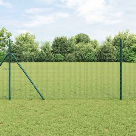 Reja con postes Verde 1.2 x 10 m Acero