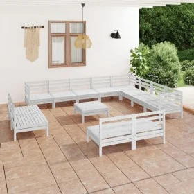 Gartenmöbel-Set 13-teilig aus massivem weißem Kiefernholz von vidaXL, Gartensets - Ref: Foro24-3083170, Preis: 691,02 €, Raba...