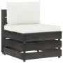 Ecksofa mit grau imprägnierten Holzkissen von vidaXL, Modulare Sofas für den Außenbereich - Ref: Foro24-3068122, Preis: 100,8...