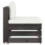 Ecksofa mit grau imprägnierten Holzkissen von vidaXL, Modulare Sofas für den Außenbereich - Ref: Foro24-3068122, Preis: 101,9...