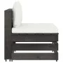 Sectional central sofa with gray impregnated wood cushions by vidaXL, Modular outdoor sofas - Ref: Foro24-3068122, Price: 100...