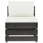 Ecksofa mit grau imprägnierten Holzkissen von vidaXL, Modulare Sofas für den Außenbereich - Ref: Foro24-3068122, Preis: 100,8...