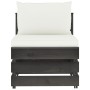 Ecksofa mit grau imprägnierten Holzkissen von vidaXL, Modulare Sofas für den Außenbereich - Ref: Foro24-3068122, Preis: 101,9...