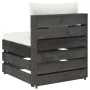 Ecksofa mit grau imprägnierten Holzkissen von vidaXL, Modulare Sofas für den Außenbereich - Ref: Foro24-3068122, Preis: 100,8...