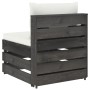 Ecksofa mit grau imprägnierten Holzkissen von vidaXL, Modulare Sofas für den Außenbereich - Ref: Foro24-3068122, Preis: 101,9...