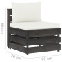 Ecksofa mit grau imprägnierten Holzkissen von vidaXL, Modulare Sofas für den Außenbereich - Ref: Foro24-3068122, Preis: 101,9...