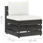 Sectional central sofa with gray impregnated wood cushions by vidaXL, Modular outdoor sofas - Ref: Foro24-3068122, Price: 100...