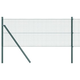 Reja con postes Verde 0.5 x 25 m Acero