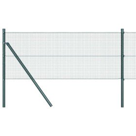 Reja con postes Verde 0.5 x 25 m Acero