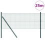 Reja con postes Verde 0.5 x 25 m Acero