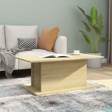 Mesa de centro madera de ingeniería roble Sonoma 102x55,5x40 cm de vidaXL, Mesas de centro - Ref: Foro24-810310, Precio: 42,73 €