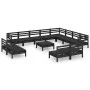 13-teiliges Gartenmöbel-Set aus massivem Kiefernholz schwarz von vidaXL, Gartensets - Ref: Foro24-3083173, Preis: 656,24 €, R...