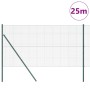 Reja con postes Verde 1 x 25 m Acero