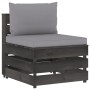 Ecksofa mit grau imprägnierten Holzkissen von vidaXL, Modulare Sofas für den Außenbereich - Ref: Foro24-3068121, Preis: 98,78...