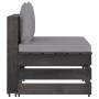 Ecksofa mit grau imprägnierten Holzkissen von vidaXL, Modulare Sofas für den Außenbereich - Ref: Foro24-3068121, Preis: 98,78...