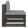Sectional central sofa with gray impregnated wood cushions by vidaXL, Modular outdoor sofas - Ref: Foro24-3068121, Price: 107...