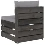 Ecksofa mit grau imprägnierten Holzkissen von vidaXL, Modulare Sofas für den Außenbereich - Ref: Foro24-3068121, Preis: 107,1...