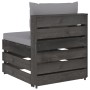 Ecksofa mit grau imprägnierten Holzkissen von vidaXL, Modulare Sofas für den Außenbereich - Ref: Foro24-3068121, Preis: 98,78...