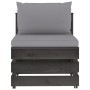 Ecksofa mit grau imprägnierten Holzkissen von vidaXL, Modulare Sofas für den Außenbereich - Ref: Foro24-3068121, Preis: 98,78...