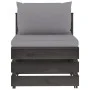 Sectional central sofa with gray impregnated wood cushions by vidaXL, Modular outdoor sofas - Ref: Foro24-3068121, Price: 107...