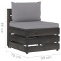 Ecksofa mit grau imprägnierten Holzkissen von vidaXL, Modulare Sofas für den Außenbereich - Ref: Foro24-3068121, Preis: 98,78...