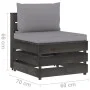 Sectional central sofa with gray impregnated wood cushions by vidaXL, Modular outdoor sofas - Ref: Foro24-3068121, Price: 107...