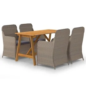 Garden dining set 5 pieces brown by vidaXL, Garden sets - Ref: Foro24-3068770, Price: 667,65 €, Discount: %