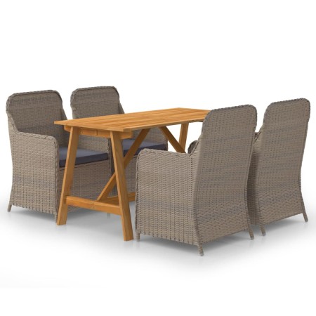 5-teiliges braunes Esszimmerset für den Garten von vidaXL, Gartensets - Ref: Foro24-3068770, Preis: 834,74 €, Rabatt: %
