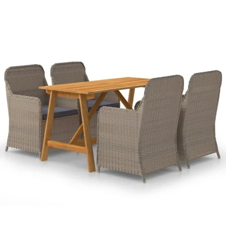 Juego de comedor para jardín 5 piezas marrón de vidaXL, Conjuntos de jardín - Ref: Foro24-3068770, Precio: 667,62 €, Descuent...