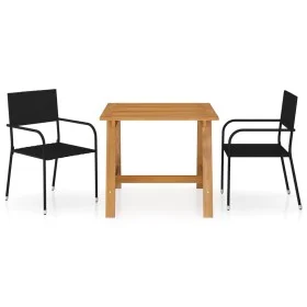 Garden dining set 3 pieces black by vidaXL, Garden sets - Ref: Foro24-3068720, Price: 156,02 €, Discount: %