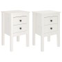 Mesitas de noche 2 uds madera maciza pino blanco 40x35x61,5 cm de vidaXL, Mesitas de noche - Ref: Foro24-813692, Precio: 106,...