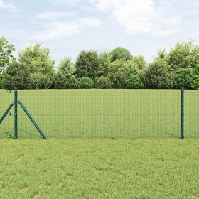 Reja con postes Verde 0.4 x 50 m Acero