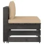 Sectional central sofa with gray impregnated wood cushions by vidaXL, Modular outdoor sofas - Ref: Foro24-3068123, Price: 91,...