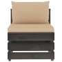 Ecksofa mit grau imprägnierten Holzkissen von vidaXL, Modulare Sofas für den Außenbereich - Ref: Foro24-3068123, Preis: 92,88...