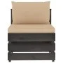 Sectional central sofa with gray impregnated wood cushions by vidaXL, Modular outdoor sofas - Ref: Foro24-3068123, Price: 91,...