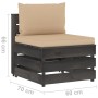 Ecksofa mit grau imprägnierten Holzkissen von vidaXL, Modulare Sofas für den Außenbereich - Ref: Foro24-3068123, Preis: 92,88...