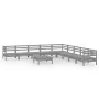 Garden furniture set 10 pieces solid gray pine wood by vidaXL, Garden sets - Ref: Foro24-3083121, Price: 511,19 €, Discount: %