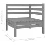 Garden furniture set 10 pieces solid gray pine wood by vidaXL, Garden sets - Ref: Foro24-3083121, Price: 511,19 €, Discount: %