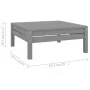 Garden furniture set 10 pieces solid gray pine wood by vidaXL, Garden sets - Ref: Foro24-3083121, Price: 511,19 €, Discount: %