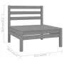Gartenmöbel-Set 10-teilig aus massivem grauem Kiefernholz von vidaXL, Gartensets - Ref: Foro24-3083121, Preis: 511,19 €, Raba...
