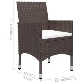 Brown 5-Piece Garden Dining Set by vidaXL, Garden sets - Ref: Foro24-3068738, Price: 401,01 €, Discount: %