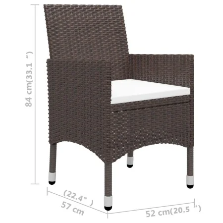 Juego de comedor para jardín de 5 piezas marrón de vidaXL, Conjuntos de jardín - Ref: Foro24-3068738, Precio: 400,96 €, Descu...