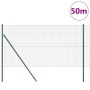 Reja con postes Verde 1 x 50 m Acero